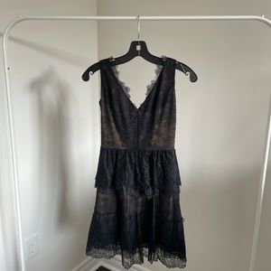 BCBG Maxazria Black Willa Lace Evening Dress